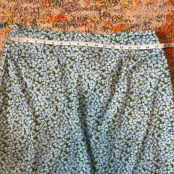 Chaus Pool Blue Floral A-Line Stretch Skirt Size 14 - Picture 6 of 8